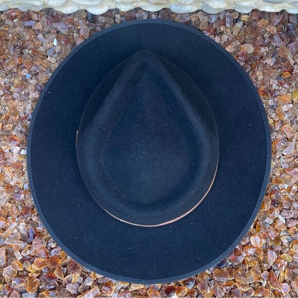 NWT New Will + Bear Calloway Black Wide Brim 100% Australian Wool Hat/Fedora S - Picture 9 of 16
